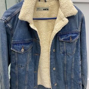 Topshop fur jean jacket